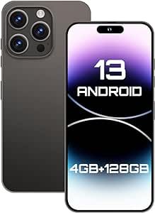 fuxinya Unlocked Cell Phones 2023 Android 13 Smartphone with Dynamic Island 6.54" HD Screen 50MP+8MP Camera 4000 mAh Long Battery 4GB+128GB 8-Core Mobile Phones Cellphone with 4G Dual SIM (Black)