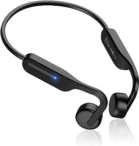 PURERINA Bone Conduction Headphones Open Ear Headphones Bluetooth 5.0 Sports Wireless Earphones with Built-in Mic, Sweat Resistant Headset for Running, Cycling, Hiking, Driving, Black