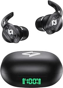 Wireless Earbuds Bluetooth Headphones with Charging Case 32H Playback LED Display in Ear Earphones Waterproof buds Built Mic Stereo Bass for iPhone Samsung Android Sport Workout Gym TV