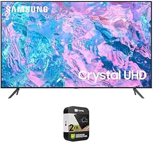 SAMSUNG UN70CU7000 70 inch Crystal UHD 4K Smart TV (2023 Model) Bundle with 2 YR CPS Enhanced Protection Pack