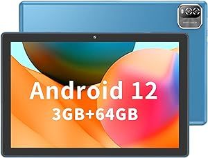 VOLENTEX Tablet 10 Inch Android 12, 3GB RAM 64GB ROM 512GB Expand Tablets PC,Quad Core Processor, WiFi, 10.1'' IPS HD Display, 6000mAh Battery, 2MP+8MP Camera,GMS,Type C,Bluetooth