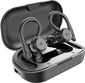 APEKX Bluetooth Headphones True Wireless Earbuds with Charging Case IPX7 Waterproof Stereo Sound Earphones Built-in Mic in-Ear Headsets Deep Bass for Sport Running Black