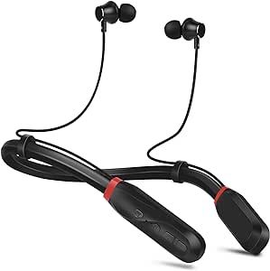 Muitune Bluetooth Earbuds 120 Hours Extra Long Playback with Microphone Headset, i35 Balanced Armature Drivers Stereo in Ear Wireless Ear Buds, Waterproof Workout Neckband Headphones (Black)