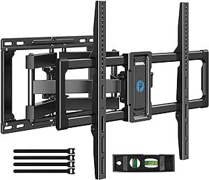 Pipishell Full Motion TV Wall Mount for 40–82 inch Flat or Curved TVs up to 110 lbs, Smooth Swivel & Extension, Tool-Free Tilt with Heavy-Duty Arms, Max VESA 600x400mm, Fits 12?/16? Wood Studs, PILF11