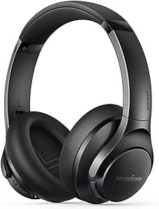 Soundcore by Anker Life Q20+ Active Noise Cancelling Headphones, 40H Playtime, Hi-Res Audio, App, Connect to 2 Devices, Memory Foam Earcups, Bluetooth Headphones for Travel, Home Office
