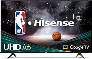 Hisense 55-Inch Class A6 Series 4K UHD Smart Google TV with Alexa Compatibility, Dolby Vision HDR, DTS Virtual X, Sports & Game Modes, Voice Remote, Chromecast Built-in (55A6H) , Black