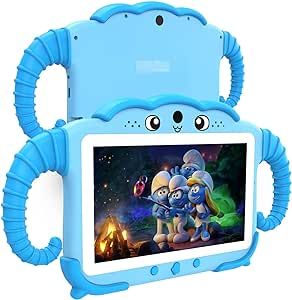Kids Tablet 7 inch for Toddlers 64GB Toddler with Case WiFi Dual Camera, Android Learning Software Installed Parental Control Boys Girls YouTube Netflix