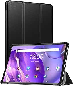 10 Inch Android Tablet pc, 64GB ROM 128GB Expand, Octa-Core Tablets, IPS HD Touch Screen,Google Certificated Wi-Fi Tablets, G+G, 8MP Camera, Long Battery Life,Black-(with Leather case)…