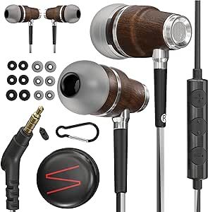 Symphonized Wired Earbuds with Microphone - 90% Noise Cancelling Earbuds Wired for Computer, Laptop & Phone - Corded In-Ear Headphones, Plug In Earphones with Mic, Ear Buds with Wire (3.5mm Aux Jack)