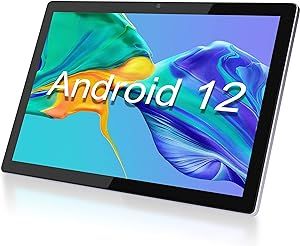 BYYBUO Tablet 10.1 inch Android 12 Tablets, 4GB RAM+64GB ROM, 1920x1200 IPS FHD Display, 7000mAh Battery, 5.0MP+13.0MP Camera, Octa-Core Processor, 2.4G+5G WiFi, Bluetooth, GPS, FM (2023 Gray)