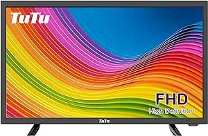 TuTu 22 inch TV,60Hz 1080P FHD LED Television and Monitor with Dolby Audio for Home or Office 22" Flat-Screen TV with HDMI,USB,VGA,RCA(2023 Model)