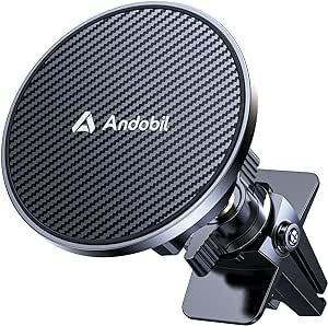 andobil Newest Magsafe Car Mount [Strongest Magnet, Military Sturdy & Never Slip] 360° Magnetic Air Vent Cell Phone Holder Car, Easy Used, Fit for iPhone 15 14 13 12 Pro Max Android Samsung S23 S22