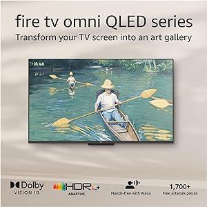 Amazon Fire TV 50" Omni QLED Series 4K UHD smart TV, Dolby Vision IQ, 1,700+ free artwork pieces, local dimming, hands-free with Alexa