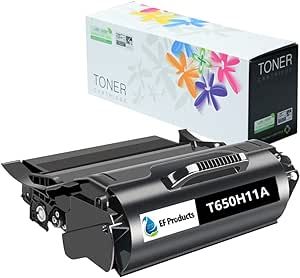 EF Products T650H11A Remanufactured for Lexmark T650 T652 T654 T656 Toner Cartridge (BK 25,000 Pages)