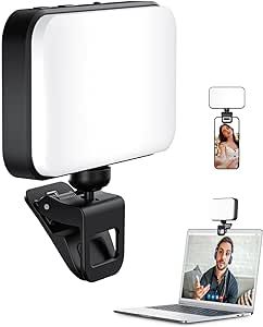 SupeDesk Selfie Light for Phone, Clip On Light, Portable Fill Light, Video Conference Lighting, for Laptop, Zoom Meeting, 3 Color Temperatures 5 Level Brightness, Lightweight, Tiktok/YouTube Video