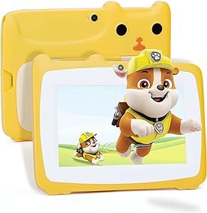 C idea Tablet for Kids Age 3-7,Android 12 Kids Tablet for Toddler,7" Children Tablet with Case/WiFi/Dual Camera/32gGB+32GB Expanded/HD IPS Safety Eye Protection for Boys and Girls Gift