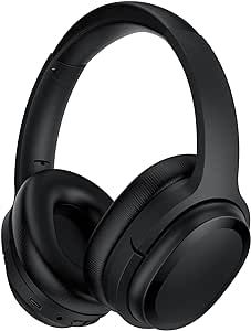 tapaxis Hybrid Active Noise Cancelling Headphones Wireless Bluetooth Headphones Over Ear Wireless Headphones with Deep Bass, Clear Calls, Comfortable Fit, 30H Playtime, Travel Case, Black