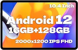TECLAST Android 12 Tablet 10.4 inch Tablet, T40S 16GB+128GB Tablet with 1TB Expand, Octa-Core Processor Android Tablets, 2000 * 1200 FHD, 2.4G/5G WiFi, 6000mAh, Bluetooth 5.0, GPS, 5MP+8MP Dual Camera