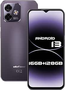 Ulefone Note 16 Pro Unlocked Cell Phone 16GB+128GB, 8-Core, 6.52" Display Smartphone Unlocked, Android 13, 50MP AI Camera, 4400mAh Battery, Dual 4G LTE, Fingerprint Unlock, U.S. Version, Purple