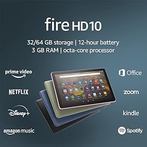 Certified Refurbished Fire HD 10 tablet, 10.1", 1080p Full HD, 32 GB, (2021 release), Black