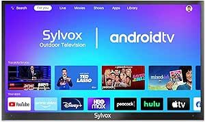 SYLVOX Outdoor TV, 55" Deck Pro Series 4K UHD Smart TV with Voice Remote, IP55 Waterproof, HDR, Chromecast Built-in, 3 HDMI Ports, 60Hz Refresh Rate, Smart TVs Designed for Outdoors