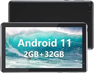 BYANDBY Tablet 7 inch Android 11.0 Tablet, 32GB ROM (128GB Expand), Quad-Core, WiFi, GMS, Dual Camera, Educational, Games (Black)