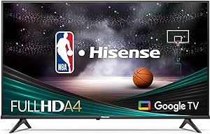 Hisense 40-Inch Class A4 Series FHD 1080p Google Smart TV (40A4K, 2023 Model) - DTS Virtual: X, Game & Sports Modes, Chromecast Built-in, Alexa Compatibility, Black