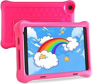 Okaysea Kids' Tablet 8-inch Tablet,2GB RAM 32GB ROM Android 12.0,1280 * 800 HD Display,4000mAh,Parental Controls, Bluetooth,WiFi, Dual Camera, Shockproof Stand Protective case (Pink)