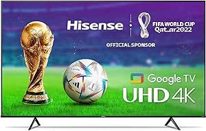 Hisense A6 Series 50-Inch Class 4K UHD Smart Google TV with Voice Remote, DTS Virtual X, Sports & Game Modes, Chromecast Built-in (50A6H, 2022 New Model) (Renewed)